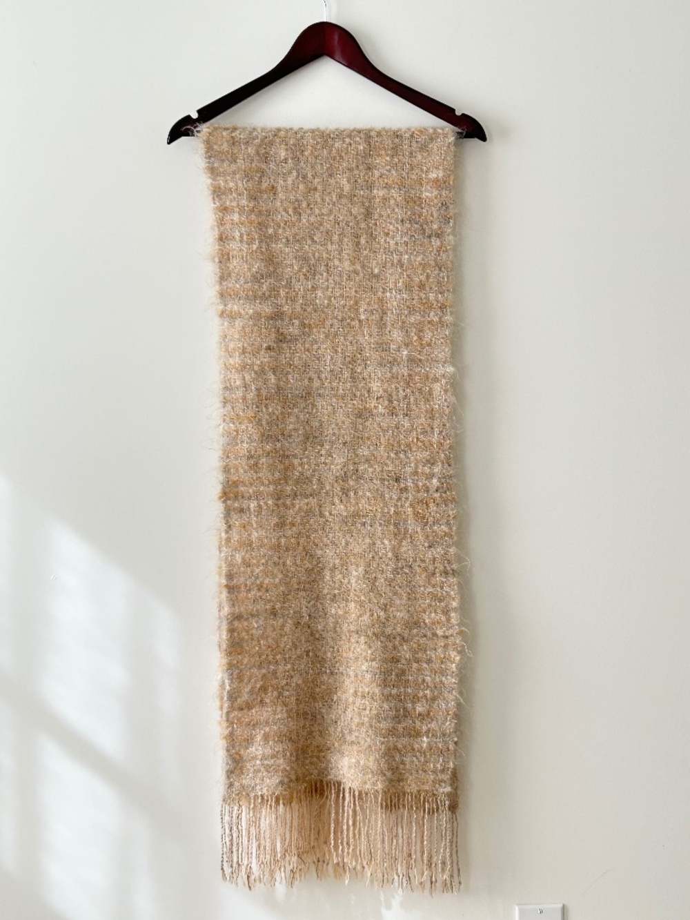 Vintage Handmade Fuzzy Mohair Oversized Scarf
